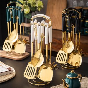 Stainless Steel Kitchen Utensil Set – Modern Court Style 3 Colors