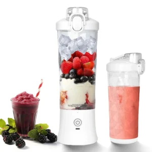 Portable USB Blender – Rechargeable Electric Mini Juicer Cup with Travel Lid