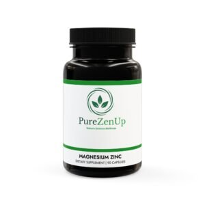 PureZenUp Magnesium and Zinc Supplement 90 capsules for sleep and muscle recovery.
