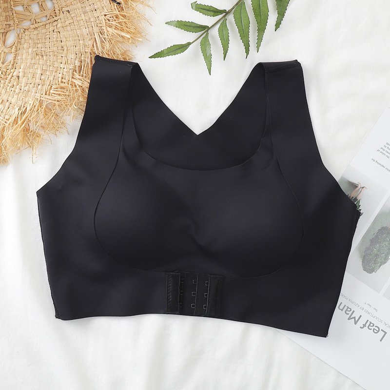 A woman wearing a beautiful back correction 2-in-1 adjustable bra designed for better posture support and everyday comfort